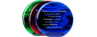 Milestone Glass sobriety Serenity Prayer Plate gift
